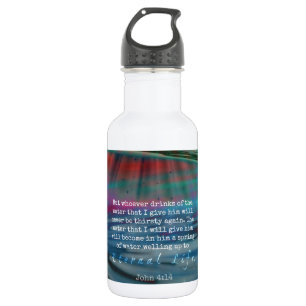 John 4:14 Water and Sky Water Bottle