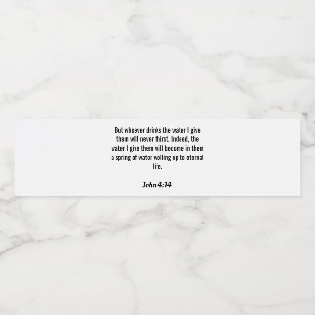 John 4:14 Water Label (Single Label)