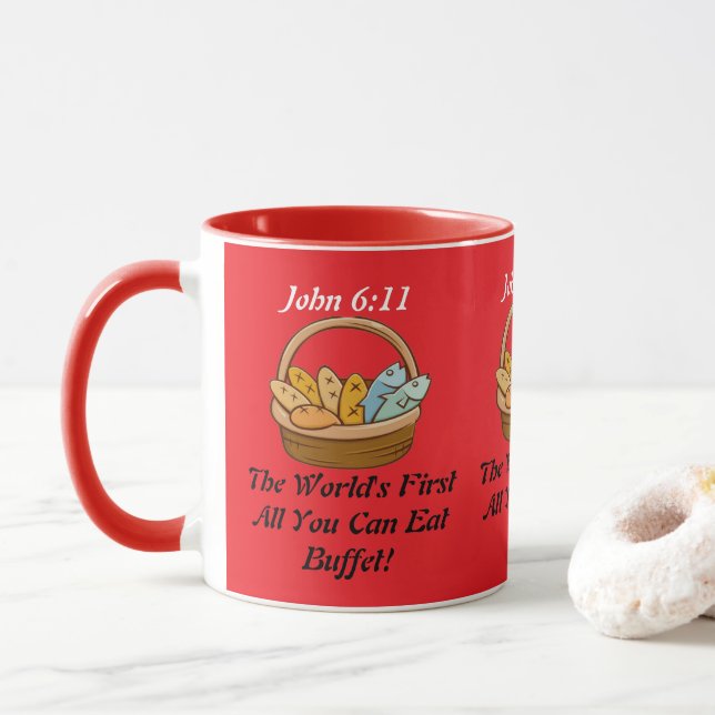"John 6:11" Mug (With Donut)