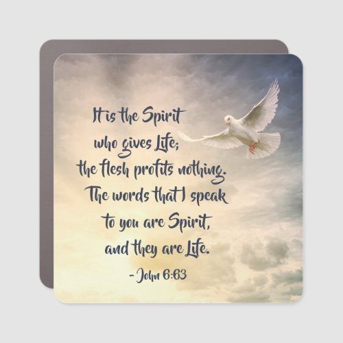 John 663 It is the Spirit who gives Life Bible Car Magnet