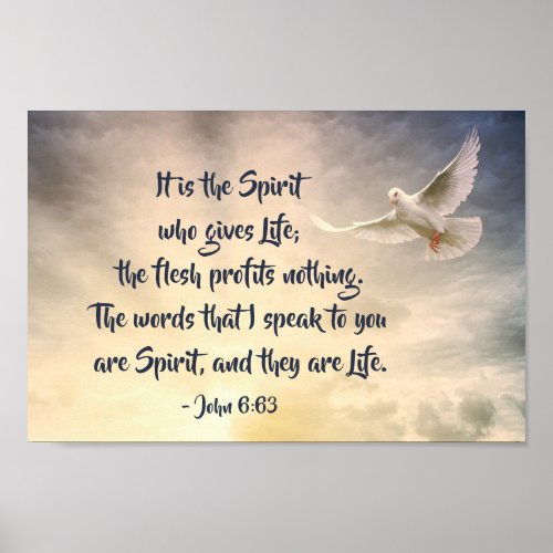John 663 It is the Spirit who gives Life Bible Poster