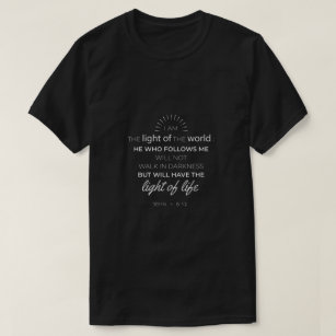 John 8:12 Black T-Shirts – Alfa Omega Clothing