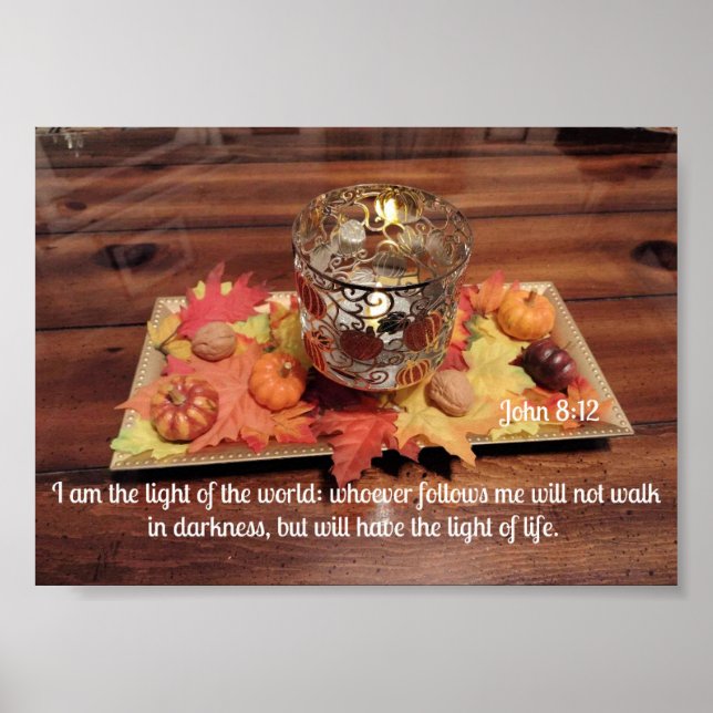 John 8:12 I am the light of the world Poster (Front)