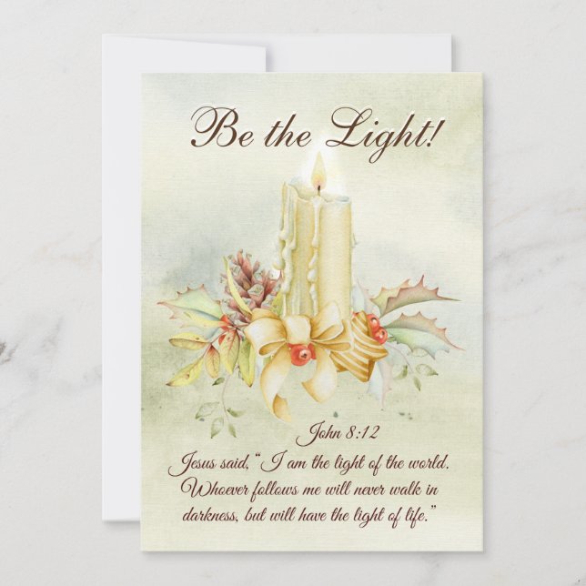 John 8:12 Jesus said, I am the Light, Flat Card (Front)