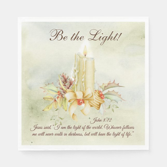 John 8:12 Jesus said, I am the Light of the World Napkins (Front)