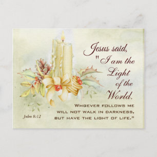 John 8:12 Jesus said, I am the Light of the World Postcard