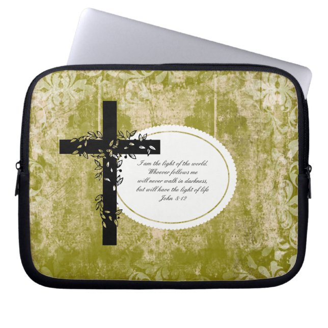 John 8:12 Laptop or Netbook Carrier Sleeve (Front)