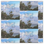 JOHN 8:12 PALM TREE AND OCEAN PHOTO  DESIGN FABRIC