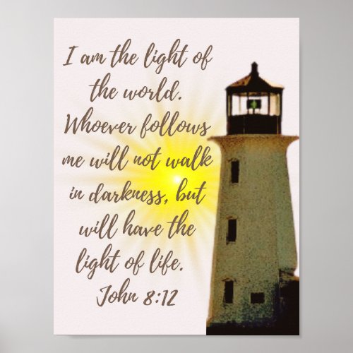 John 812 with Lighthouse  Poster