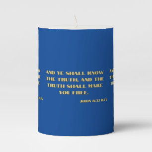 John 8:32 Bible Scripture Verse 2 Pillar Candle