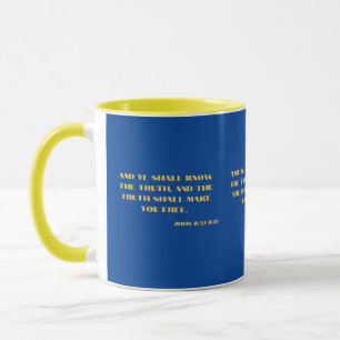 John 8:32 Bible Scripture Verse 2 Two-Tone Mug
