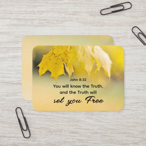 John 832 The Truth will set you FREE Bible Verse  Business Card