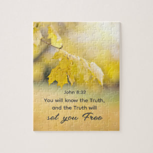 John 8:32 The Truth will set you FREE Bible Verse Jigsaw Puzzle