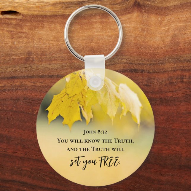 John 8:32 The Truth will set you FREE Bible Verse Keychain (Front)