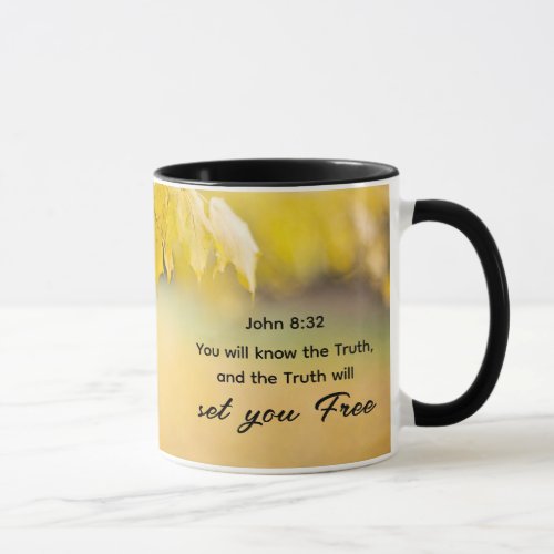 John 832 The Truth will set you FREE Bible Verse Mug