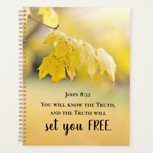 John 8:32 The Truth will set you FREE Bible Verse Planner (Front)