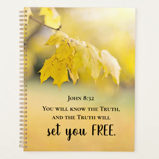 John 8:32 The Truth will set you FREE Bible Verse Planner | Zazzle