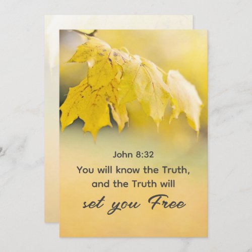 John 832 Truth will set you FREE Bible Flat Card 
