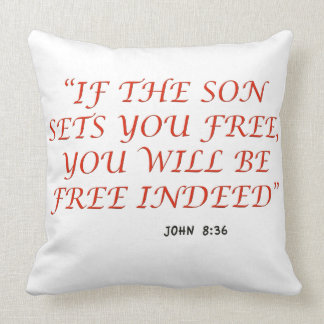 John 8 36 Bible verse scripture of faith 1029.02 Throw Pillow