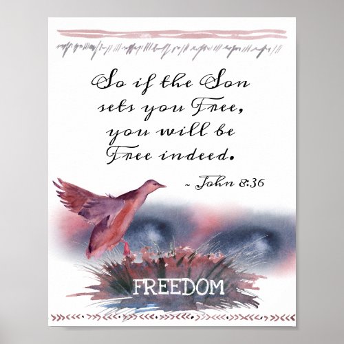 John 836 If the Son sets you Free Scripture Poster