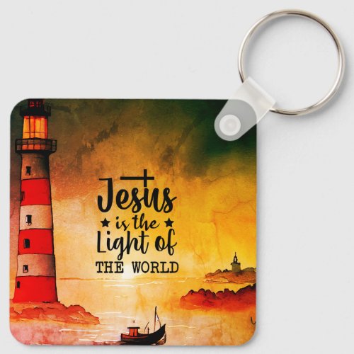 John 8 Jesus is the Light of the World Lighthouse Keychain