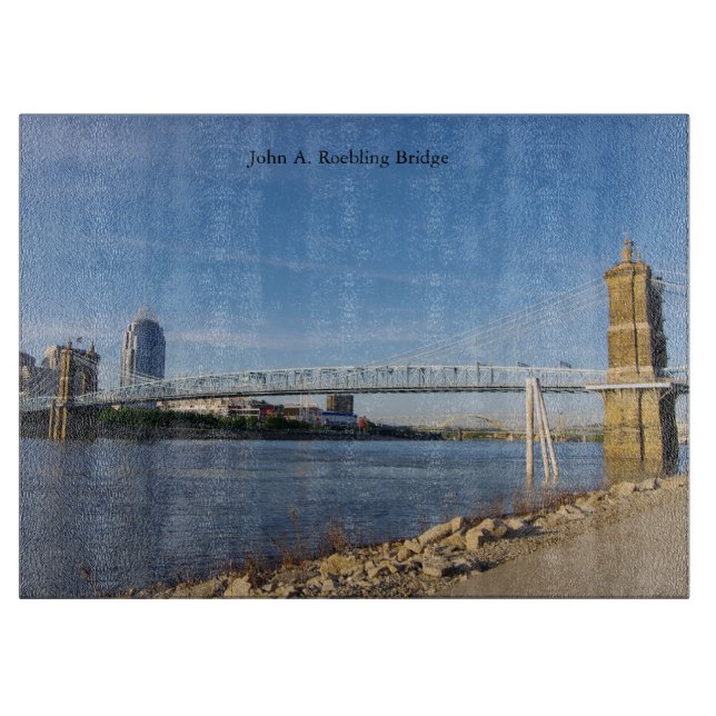 John A. Roebling Bridge cutting board (Front)