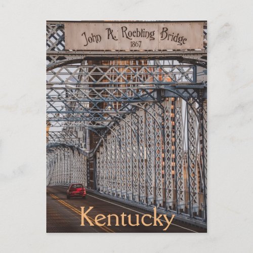 John A Roebling Suspension Bridge Kentucky USA Postcard