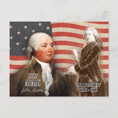 John Adams  _ 2nd President of the US Postcard