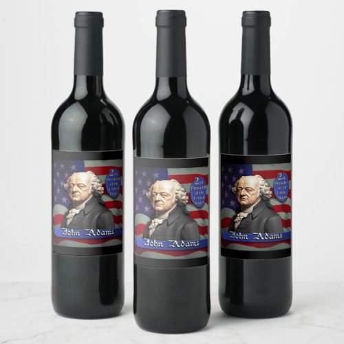 John Adams 2nd President of the United States Wine Label