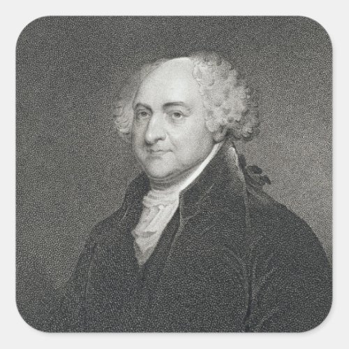 John Adams engraved by James Barton Longacre 179 Square Sticker