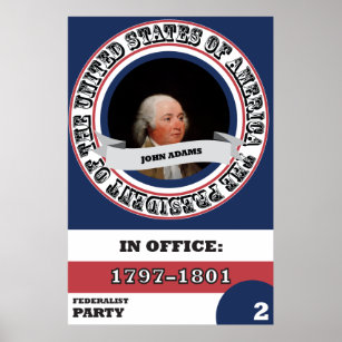 John Adams Presidential History Poster