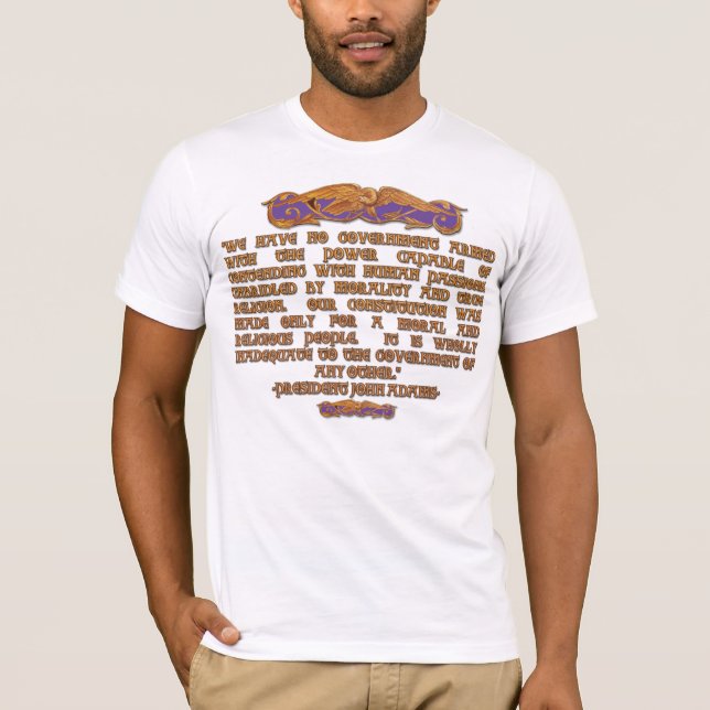 John Adams Quote: A Moral & Religious People T-Shirt (Front)
