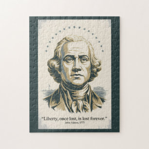 John Adams Quote Second President Illustration Jigsaw Puzzle