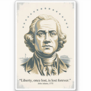 John Adams Quote Second President Illustration Sticker