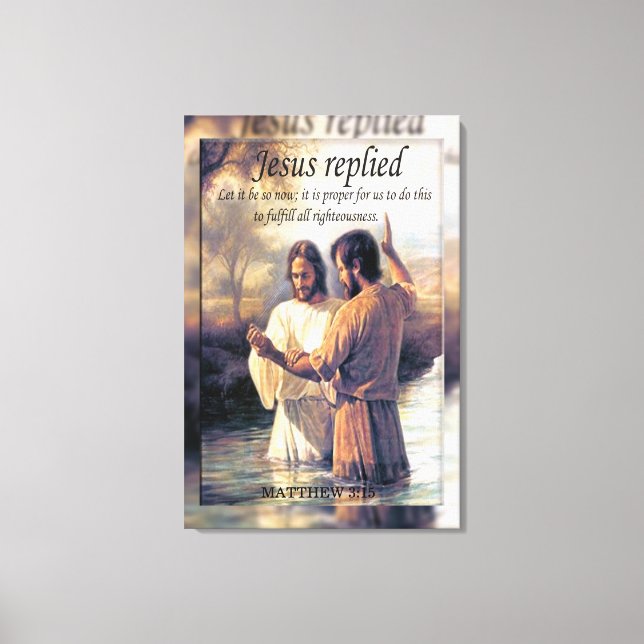 John and Jesus mountains baptizing blur Canvas Print (Front)