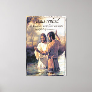 John and Jesus mountains baptizing blur Canvas Print