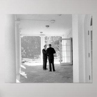 John and Robert Kennedy Outside White House Poster