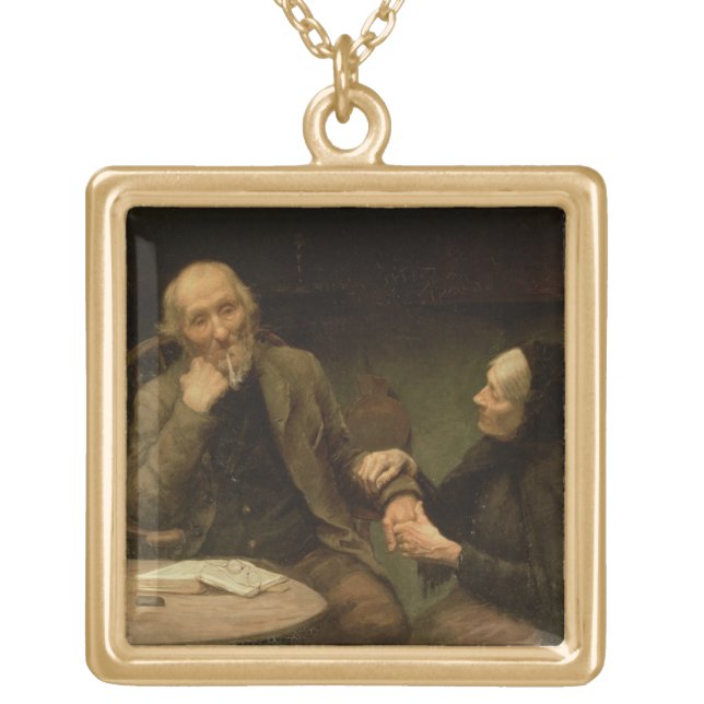 John Anderson, My Jo, 1894 (oil on canvas) Gold Plated Necklace (Front)