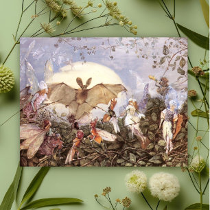 John Anster Fitzgerald Fairy Hordes Attacking Bat Postcard