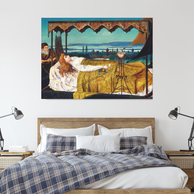 John Atkinson Grimshaw - Elaine  Canvas Print (Insitu(Bedroom))