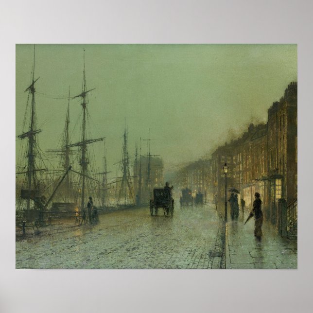 John Atkinson Grimshaw - Glasgow Docks Poster (Front)