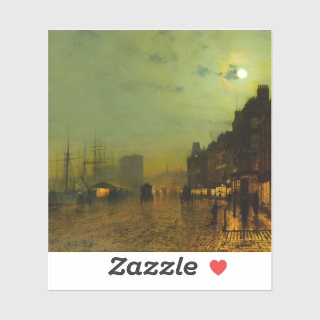 John Atkinson Grimshaw Glasgow Docks Sticker (Sheet)