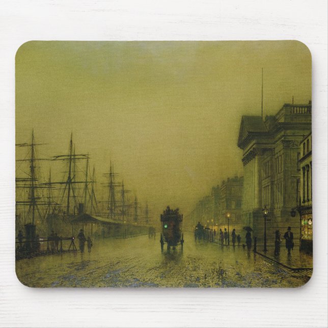 John Atkinson Grimshaw | Liverpool Docks Customs H Mouse Pad (Front)