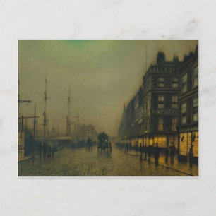John Atkinson Grimshaw-Liverpool Quay by Moonlight Postcard