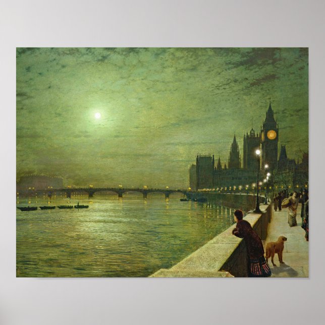 John Atkinson Grimshaw - Reflections on the Thames Poster (Front)