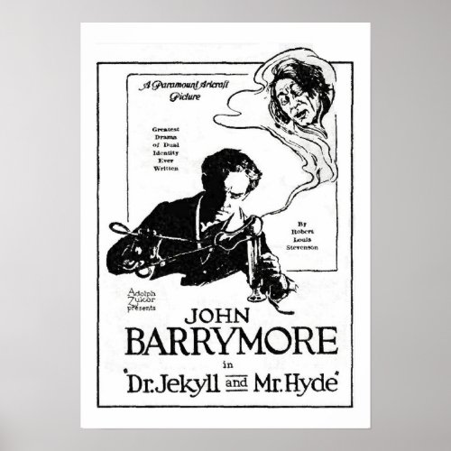 John Barrymore Jekyll and Hyde 1920 Movie Ad Print