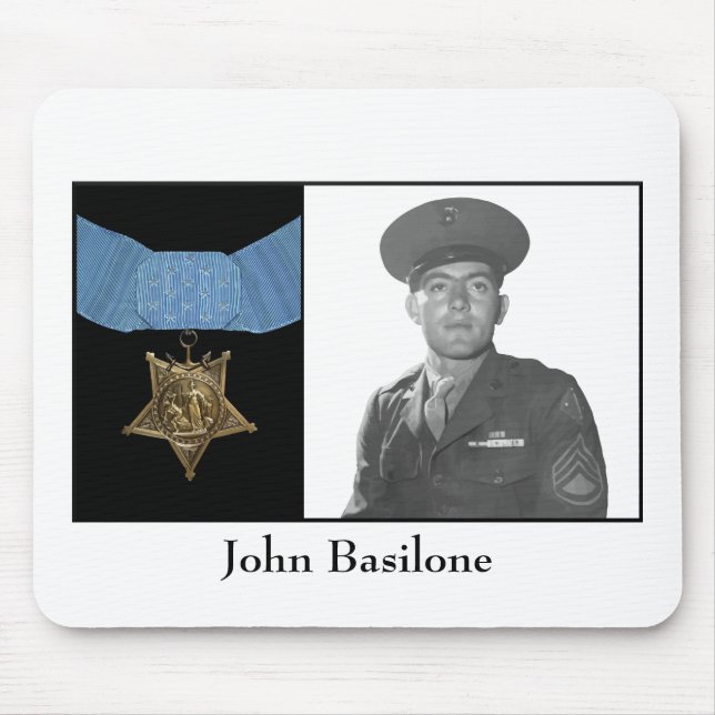 John Basilone and The Medal of Honor Mouse Pad (Front)