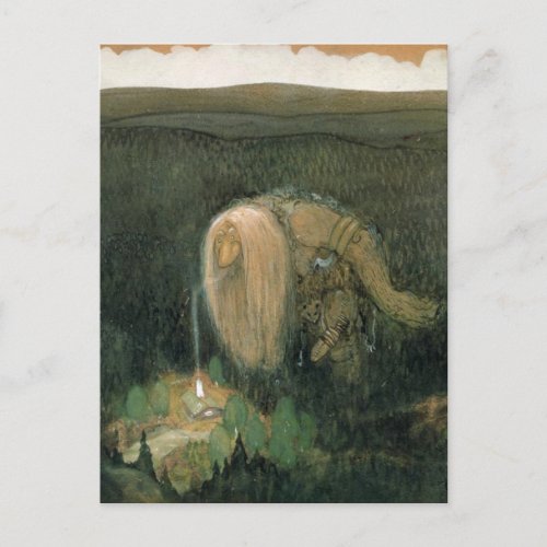 John Bauer _ A forest troll Postcard