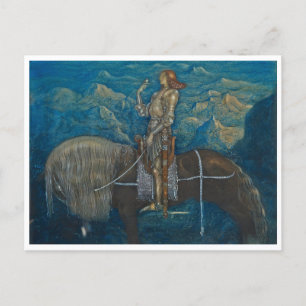 John Bauer A knight from Among Gnomes Postcard