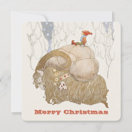 John Bauer Christmas Yule goat Julbocken CC1029 Holiday Card